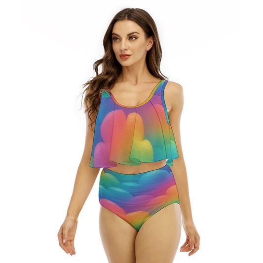 Women's Ruffled Vest Bikini Swimsuit