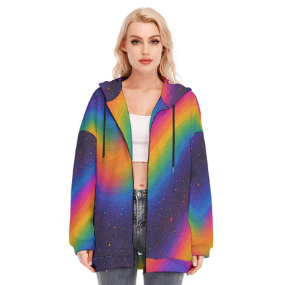 Women's Long Hoodie With Zipper Closure