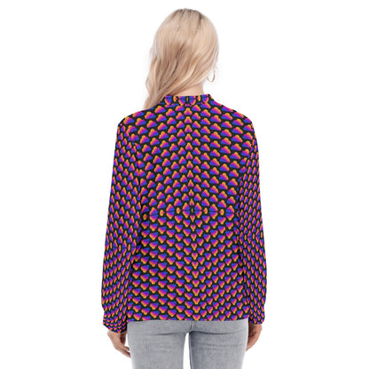 Women's Long Sleeve Blouse With Button Closure