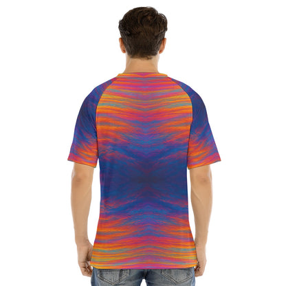 Men's Raglan Sleeve T-shirt With Button Closure
