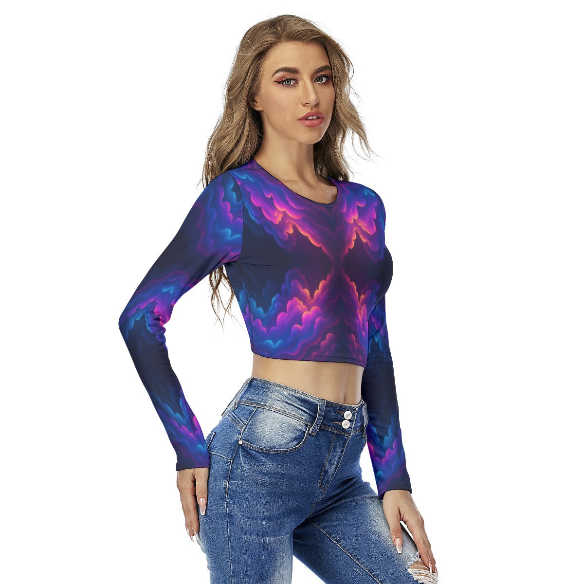 Women's Round Neck Crop Top T-Shirt