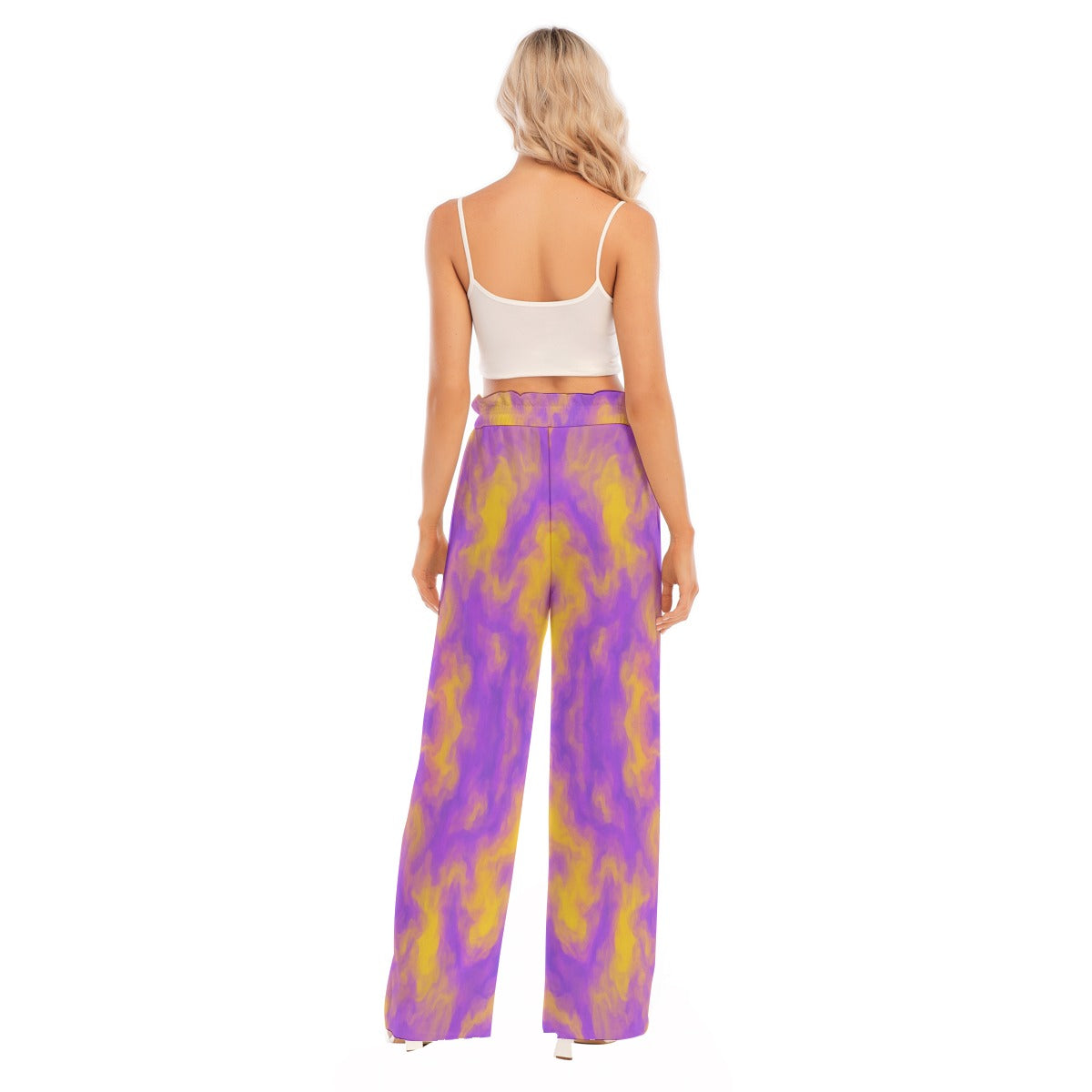 Women's Waist Fungus Edge Wide-leg Pants