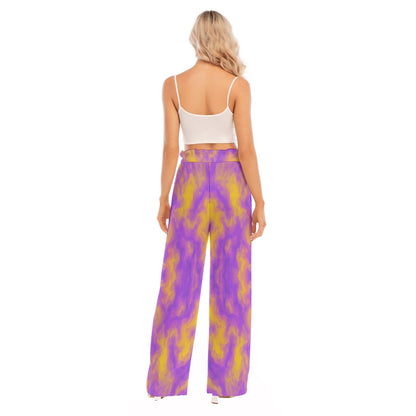 Women's Waist Fungus Edge Wide-leg Pants