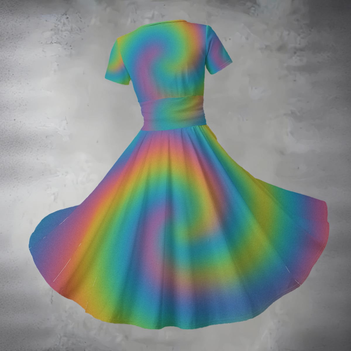 Women's Short Sleeve V Neck Midi Dress