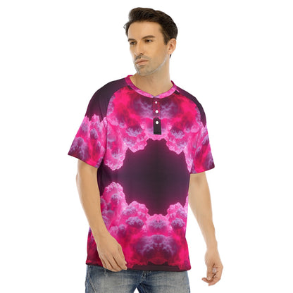 Men's Raglan Sleeve T-shirt With Button Closure