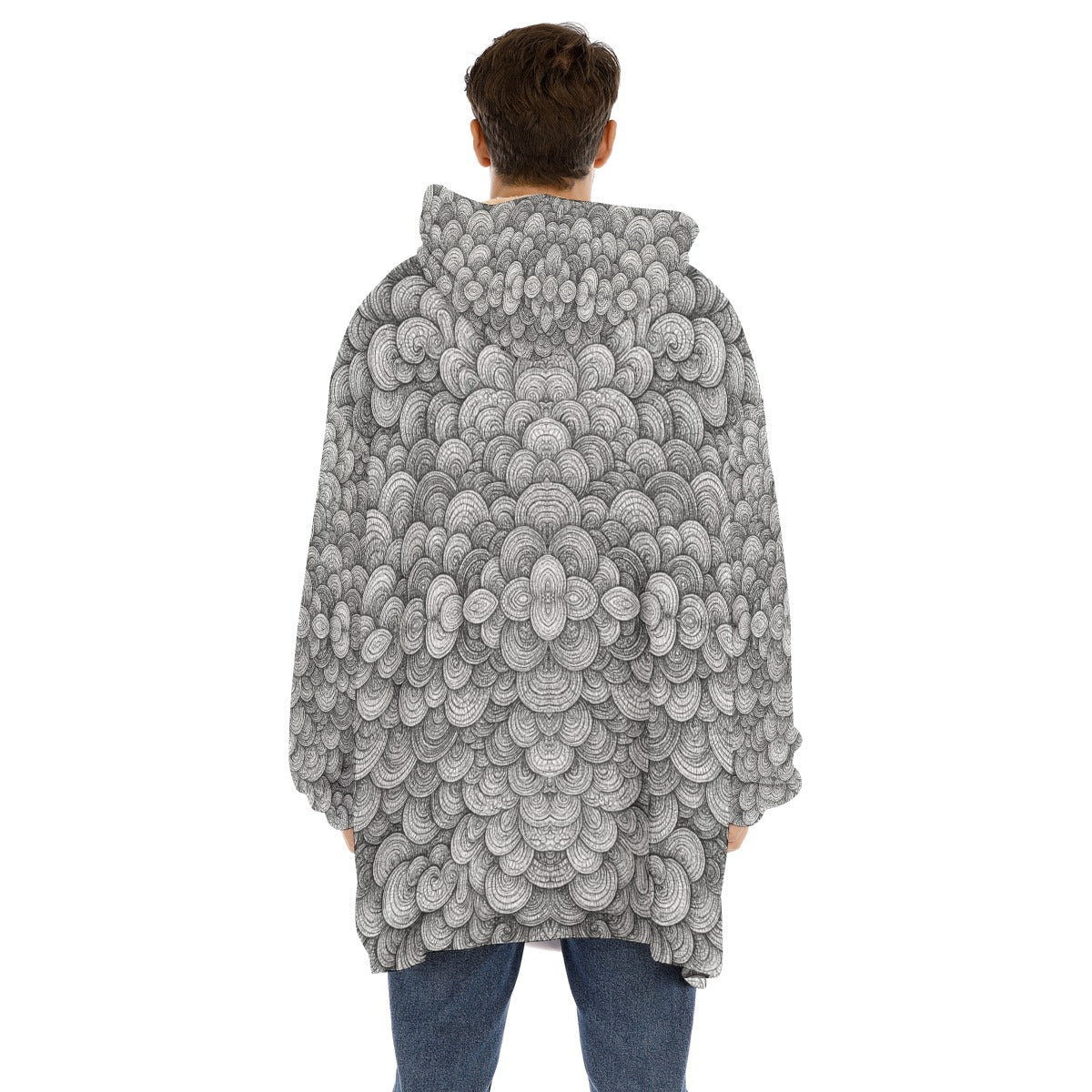 Unisex Sherpa Fleece Hoodie Blanket