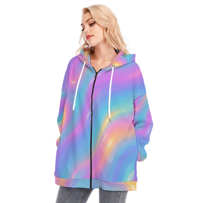 Women's Long Hoodie With Zipper Closure