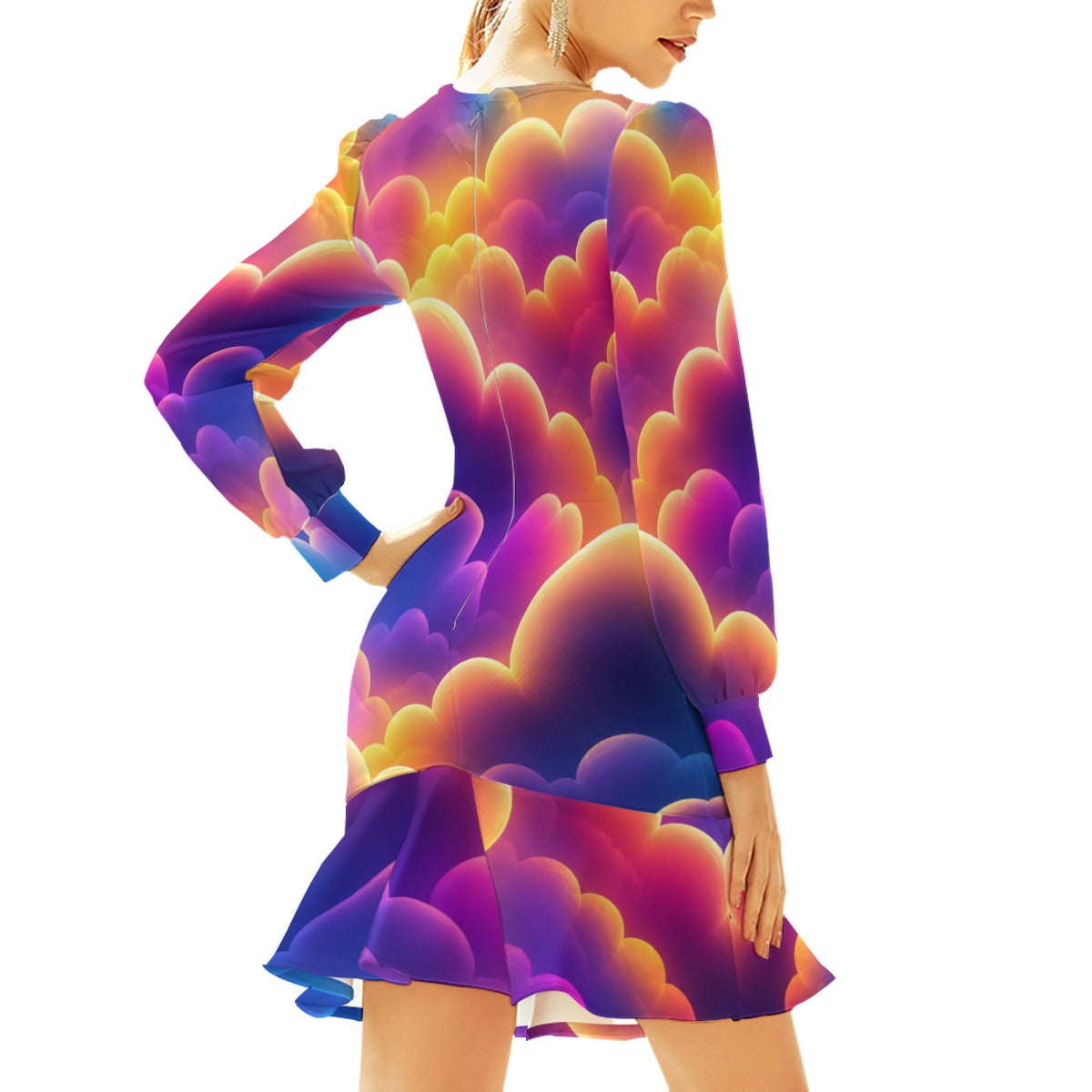 Women's Ruffle Hem Skinny Dress