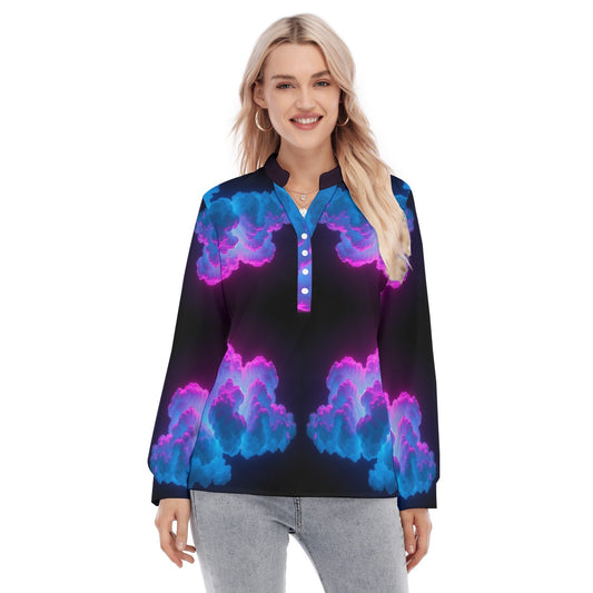 Women's Long Sleeve Blouse With Button Closure