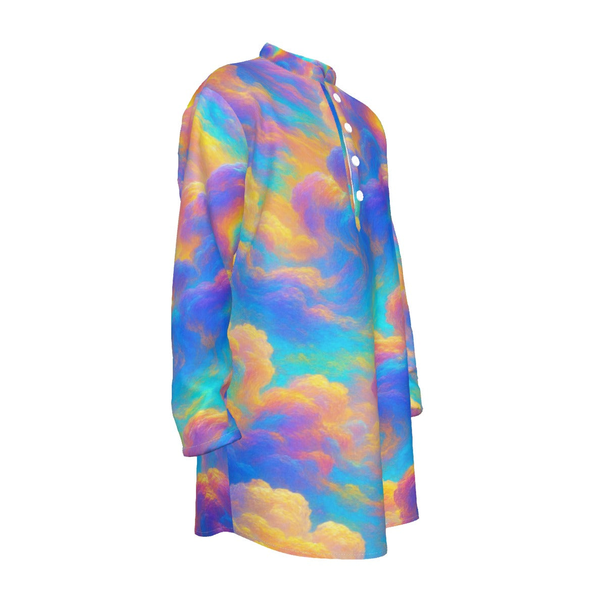 Men's Stand-up Collar Long Shirt