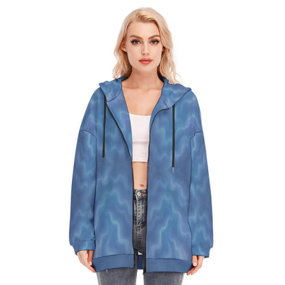 Women's Long Hoodie With Zipper Closure