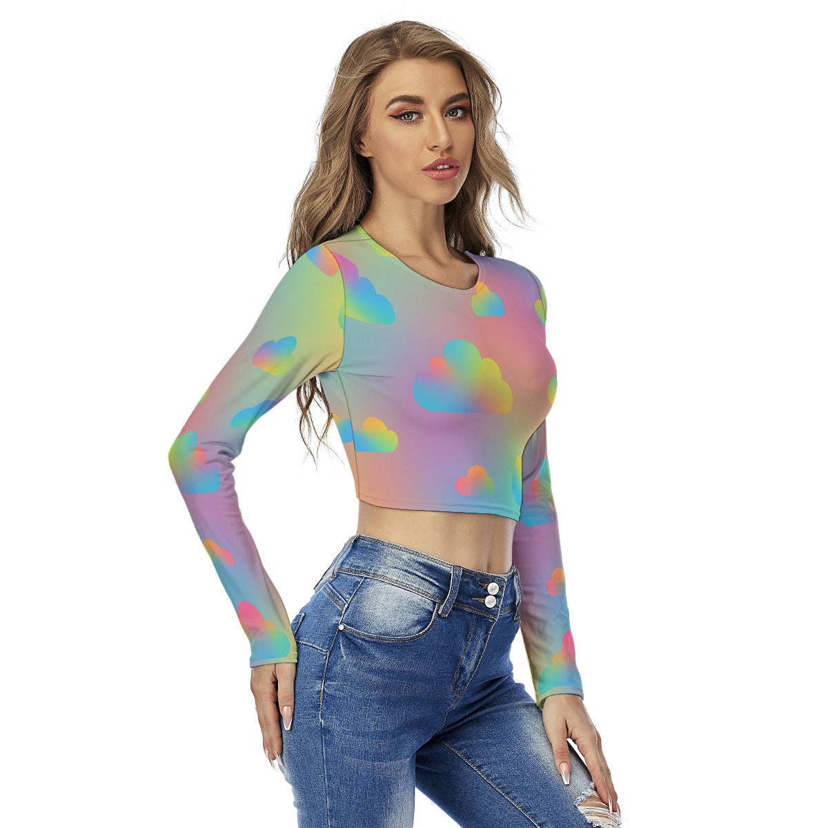 Women's Round Neck Crop Top T-Shirt