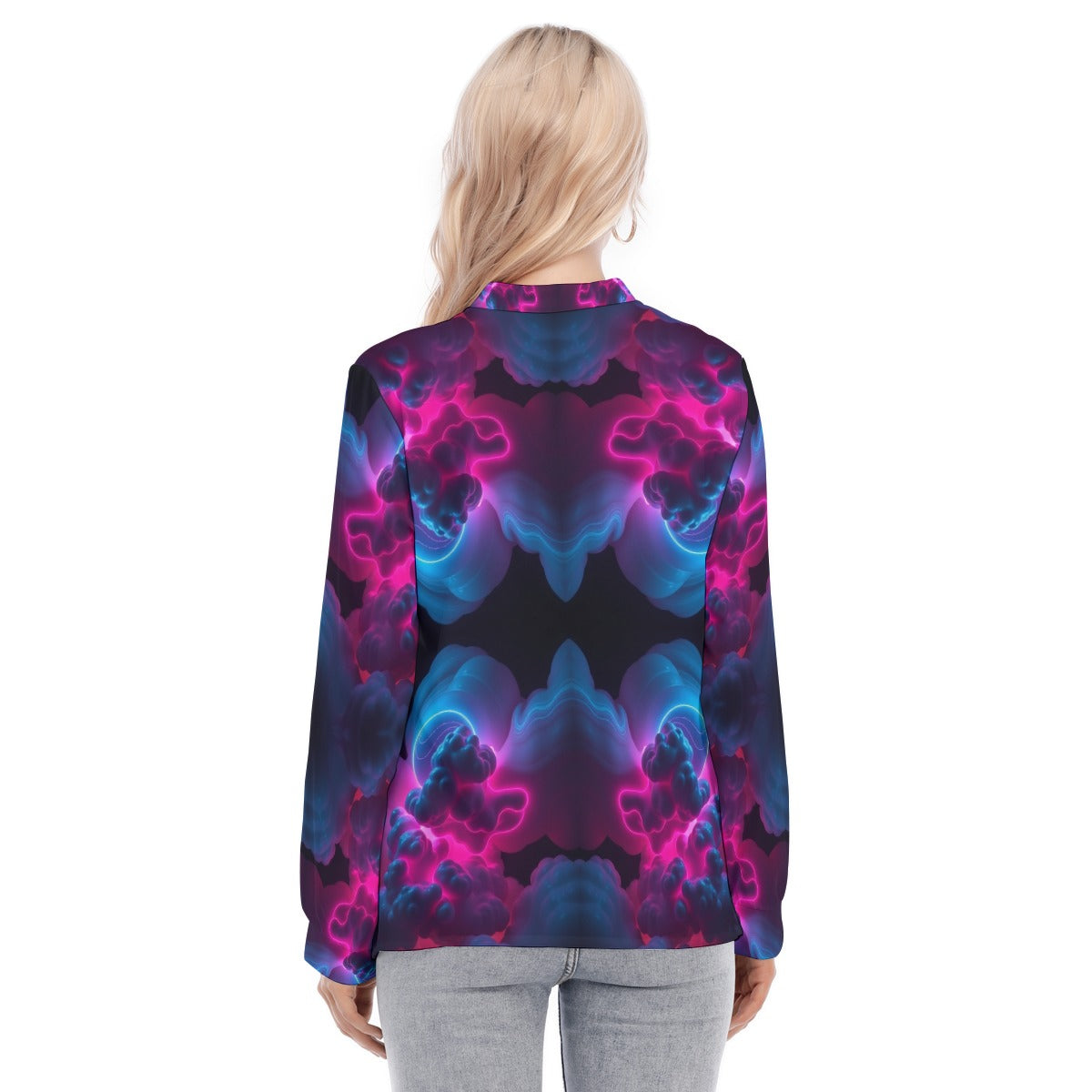 Women's Long Sleeve Blouse With Button Closure