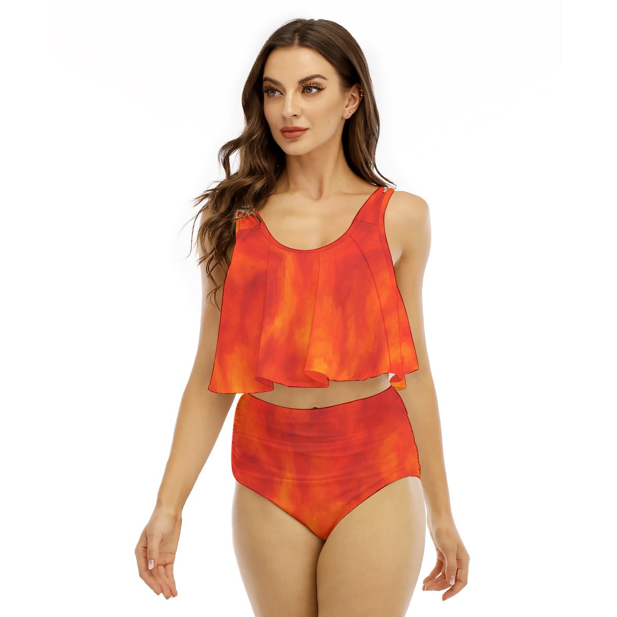 Women's Ruffled Vest Bikini Swimsuit