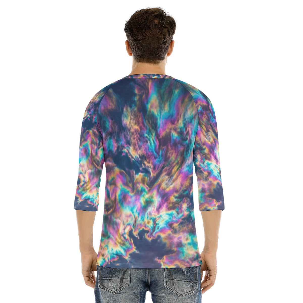Men's Bracelet Sleeve T-shirt With Button Closure - view 4
