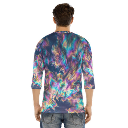 Men's Bracelet Sleeve T-shirt With Button Closure - view 4
