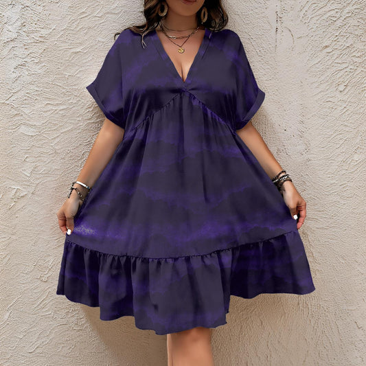 Unisex Women’s Floral V-Neck Short Sleeve Dress