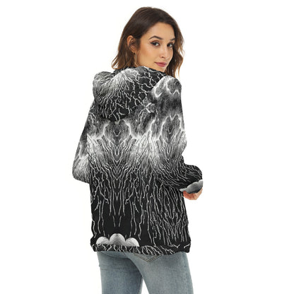 Women's Borg Fleece Hoodie With Half Zip