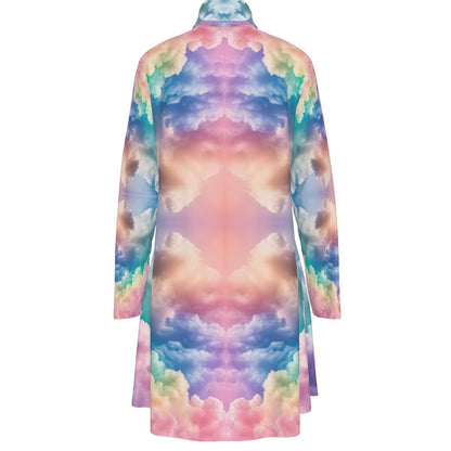 Women's High Neck Dress With Long Sleeve