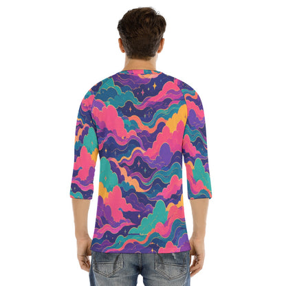 Men's Bracelet Sleeve T-shirt With Button Closure - view 4