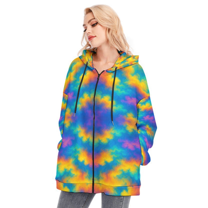 Women's Long Hoodie With Zipper Closure