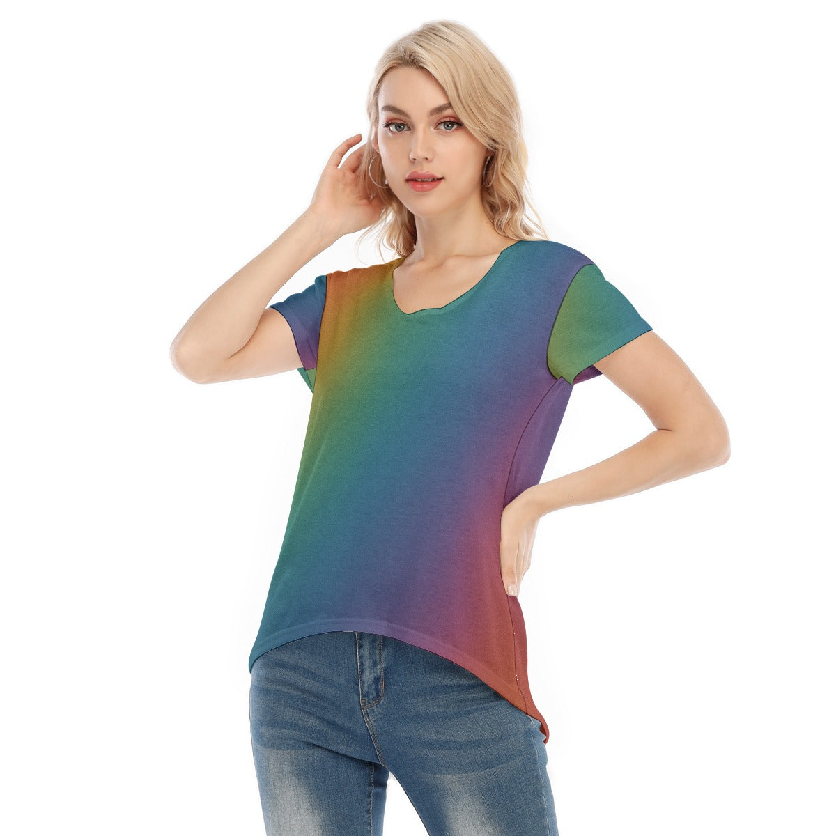 Women's V-neck Short Sleeve T-shirt