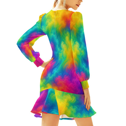 Women's Ruffle Hem Skinny Dress
