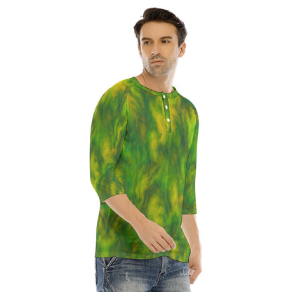 Men's Bracelet Sleeve T-shirt With Button Closure - view 2