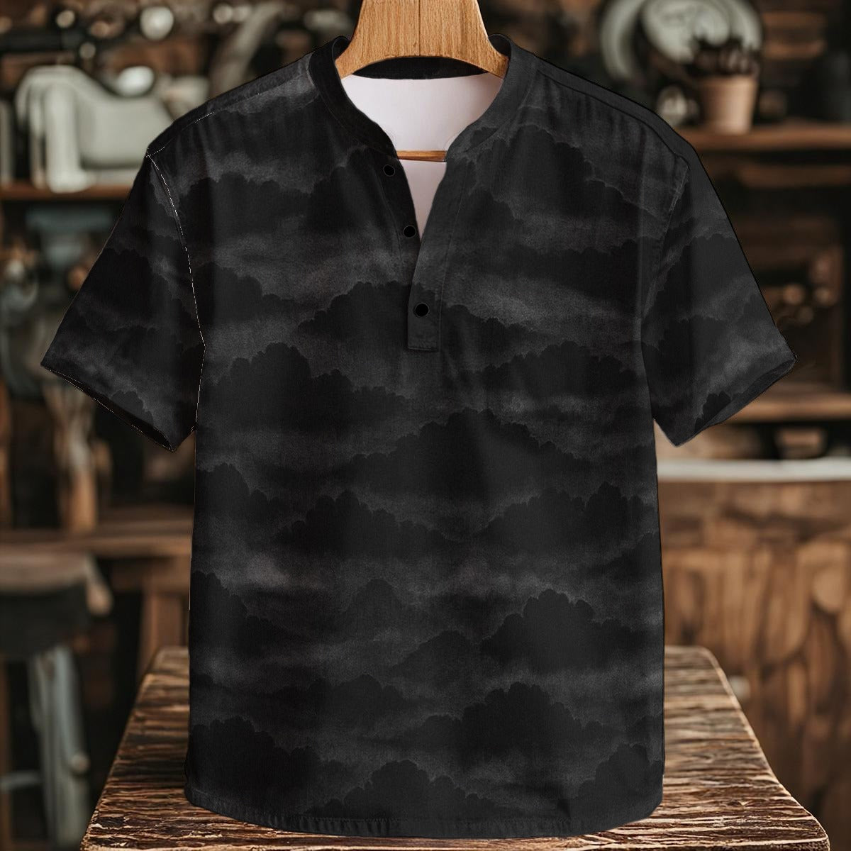 Men's Henley Shirt With Chest Pocket