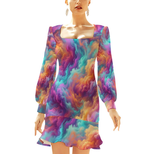 Women's Ruffle Hem Skinny Dress