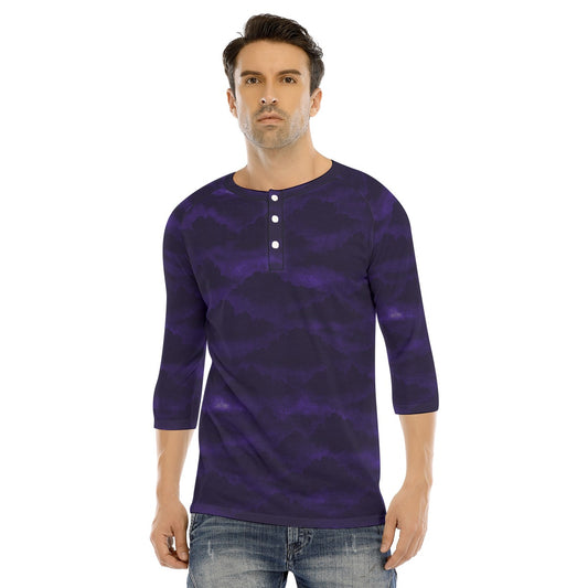 Men's Bracelet Sleeve T-shirt With Button Closure - view 1
