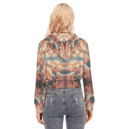 Women's Crop Top Hoodie With Zipper Closure