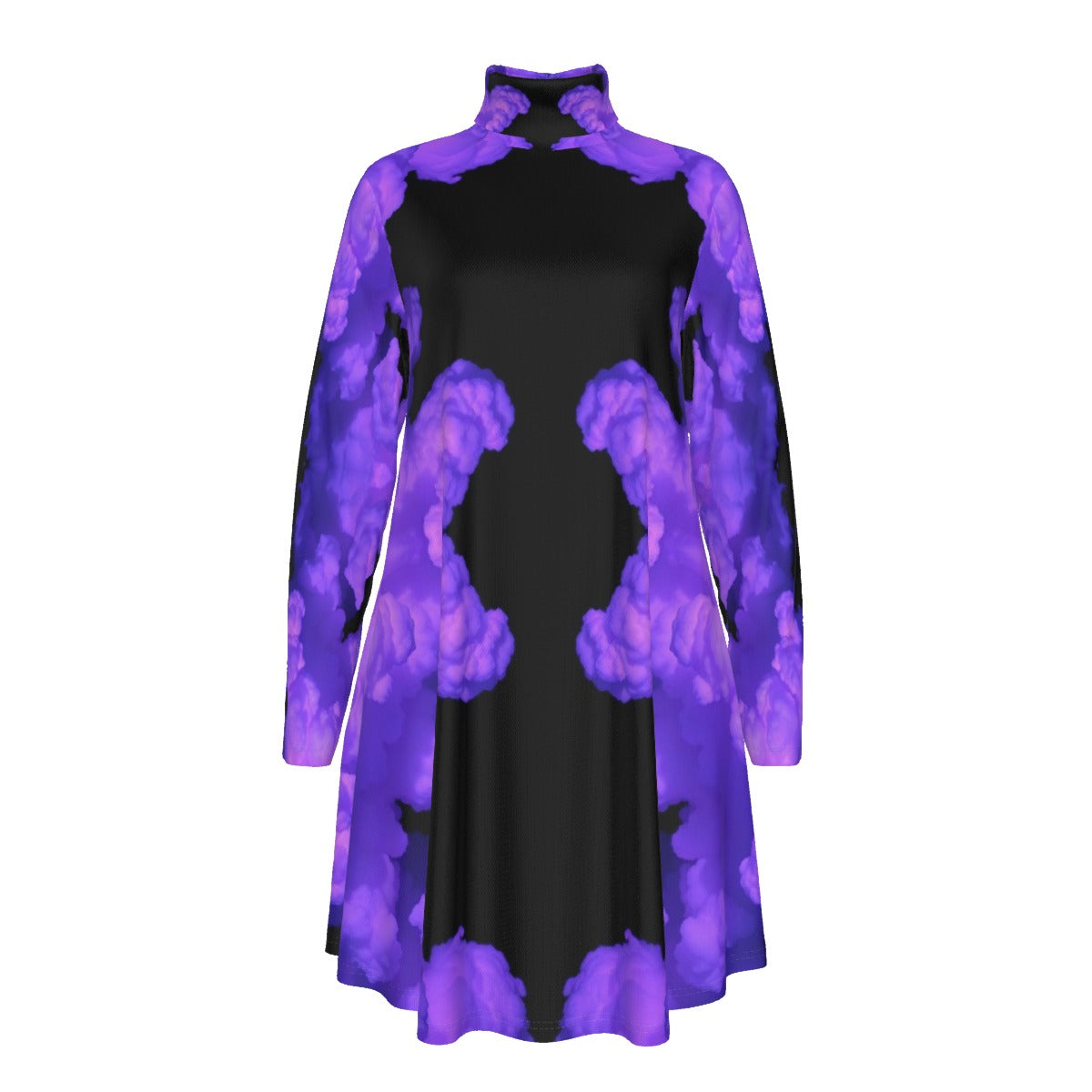 Women's High Neck Dress With Long Sleeve