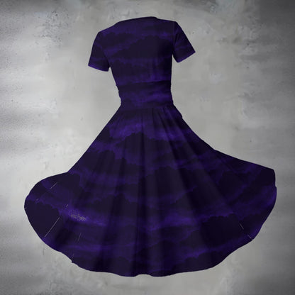 Women's Short Sleeve V Neck Midi Dress