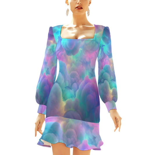 Women's Ruffle Hem Skinny Dress
