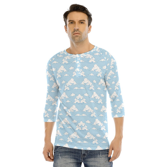 Men's Bracelet Sleeve T-shirt With Button Closure - view 1