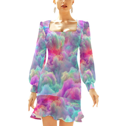 Women's Ruffle Hem Skinny Dress
