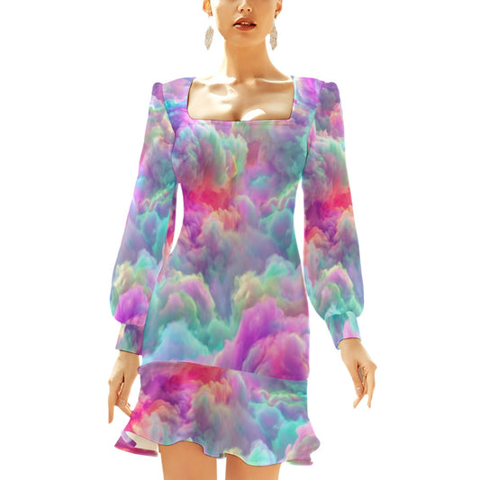 Women's Ruffle Hem Skinny Dress