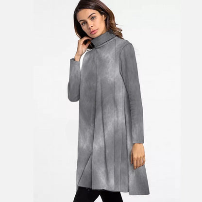 Women's High Neck Dress With Long Sleeve
