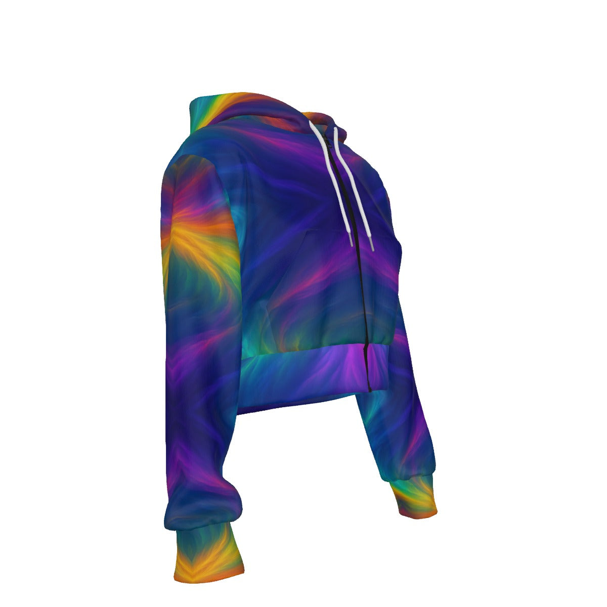 Women's Crop Top Hoodie With Zipper Closure