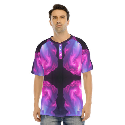 Men's Raglan Sleeve T-shirt With Button Closure