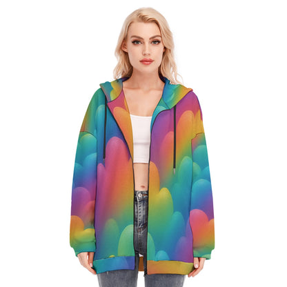 Women's Long Hoodie With Zipper Closure