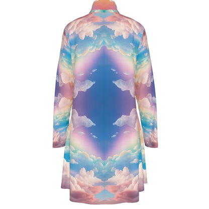 Women's High Neck Dress With Long Sleeve