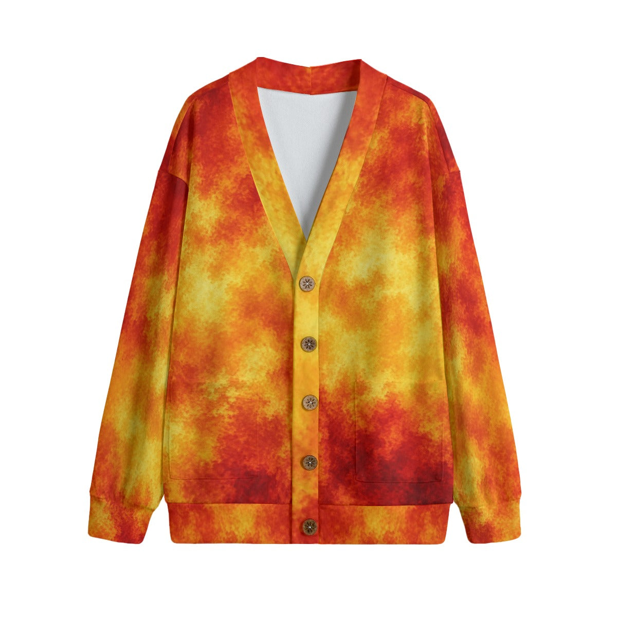 Unisex V-Neck Knitted-Fleece Button Cardigan - view 1