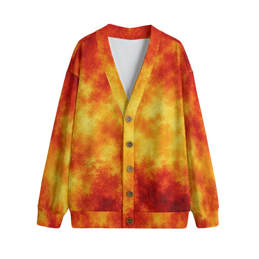 Unisex V-Neck Knitted-Fleece Button Cardigan - view 1