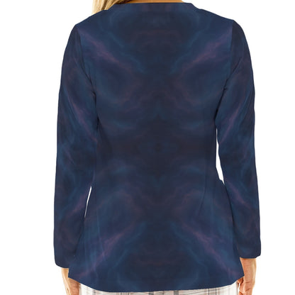 Women's Loose V-Neck T-Shirt With Long Sleeve