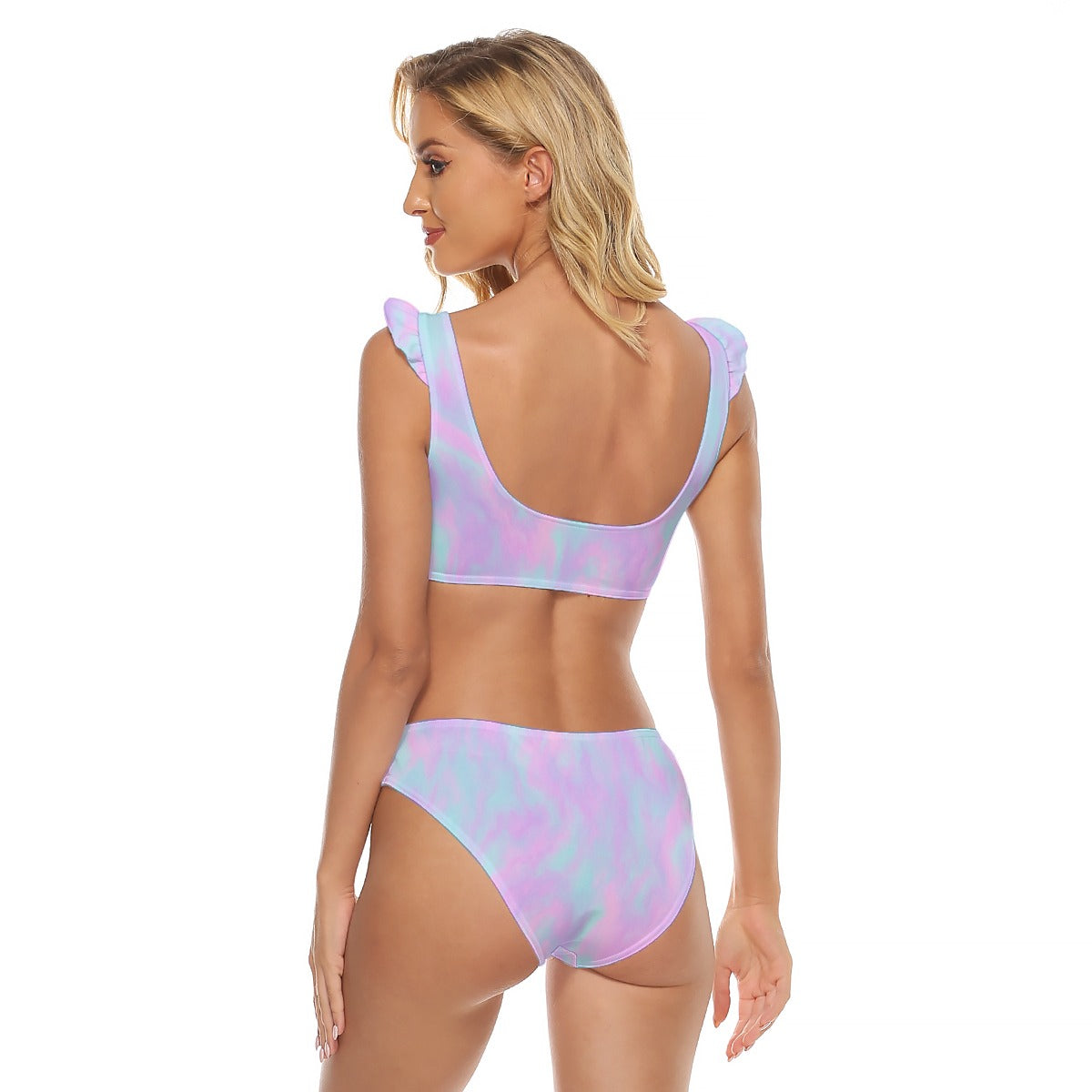 Women's Bikini Swimsuit With Ruffle Cuff Bra