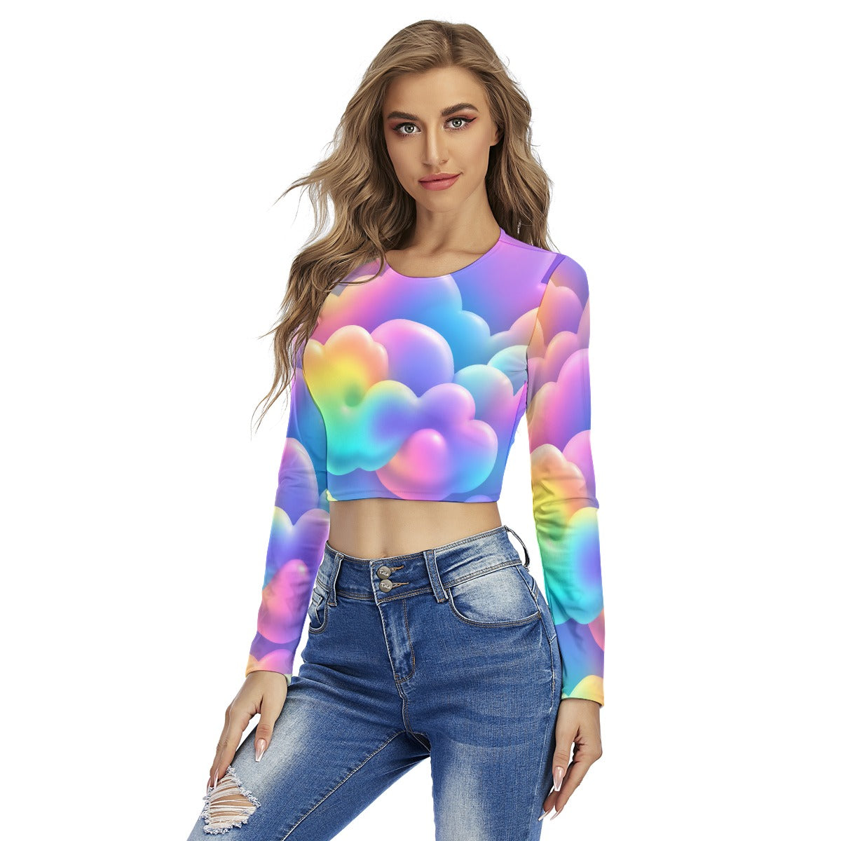 Women's Round Neck Crop Top T-Shirt