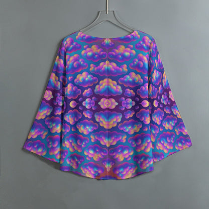 Women's V-neck T-shirt With Irregular Hem