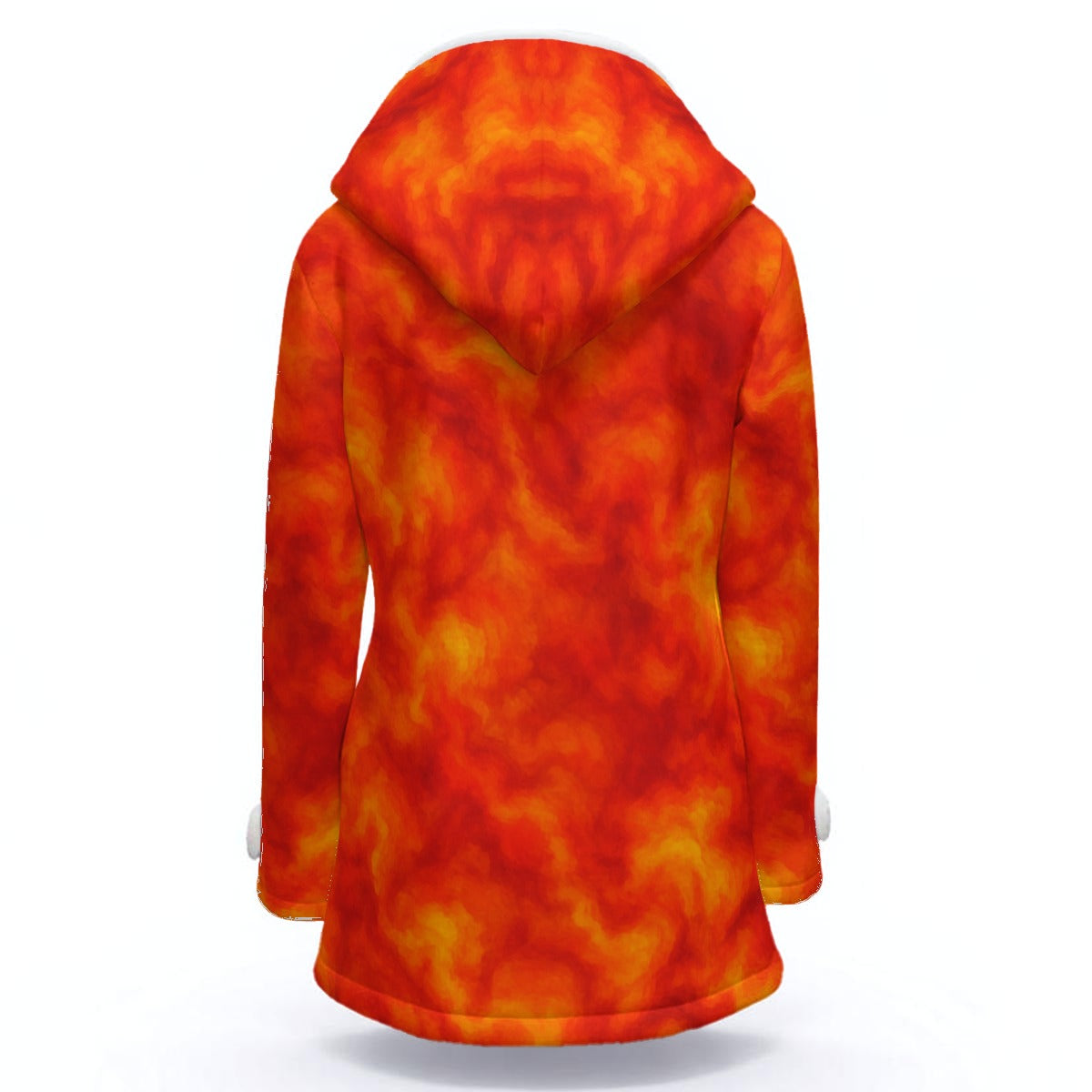 Women's Hooded Double-Breasted Winter Coat With Fleece